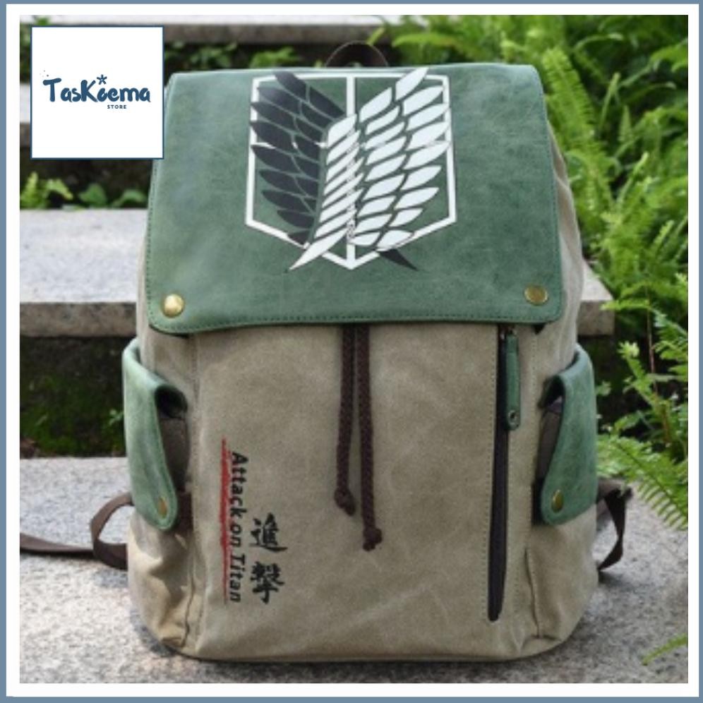 (MuRaH) [BISA COD] Tas Sekolah Attack On Titan Ransel Bagpack Korea Tas Pria Tas Anime AoT TasKoema 