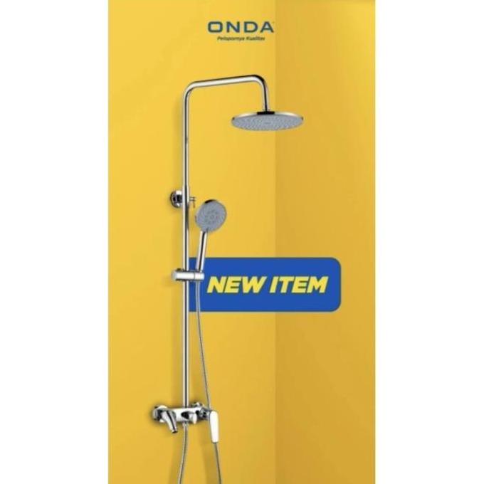 RAIN SHOWER SET ONDA R FRES BRASS KRAN MIXER PANAS DINGIN TIANG SHOWER