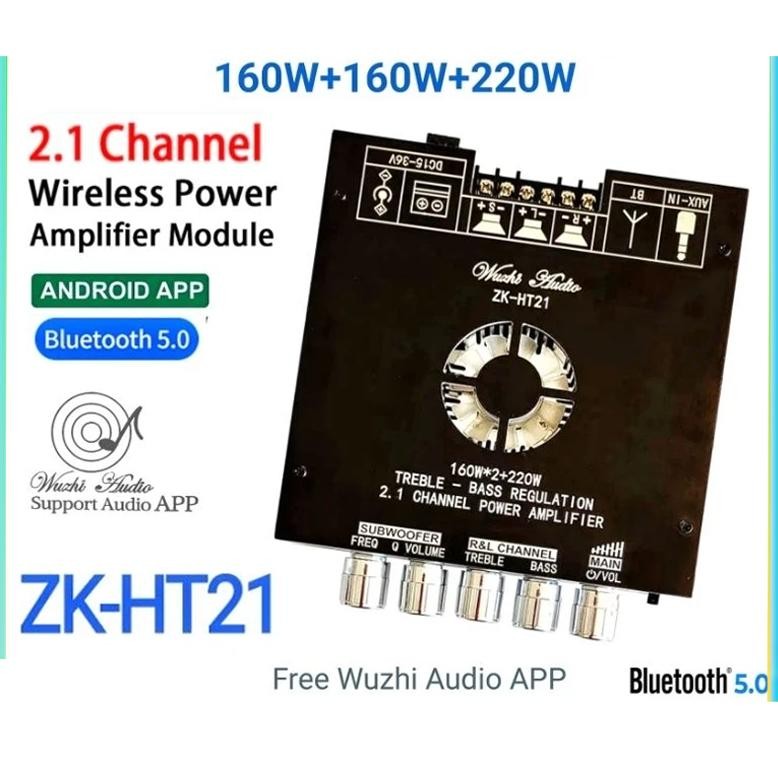 Audio Stereo Bass Power Amplifier Board ZK-TB21 ZK-HT21 ZK-MT21 ZK-502MT TPA3116D2 Bluetooth 5.0 50W