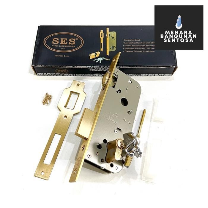 Body Pelor Ses 2036 40Mm Kuning / Kunci Pintu Roller Dua / Double Ganda Original Dan Terpercaya