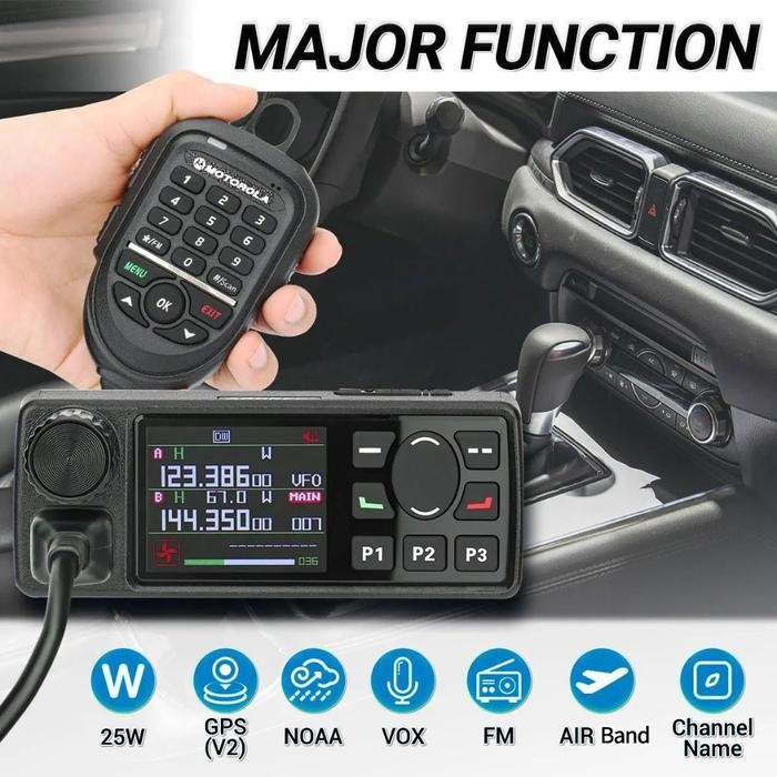 Mini Base Radio Ht Walkie Talkie Motorola Mt8900 Asli Jarak Jauh 50Km Mobil Vehicle Radio Dual Band 