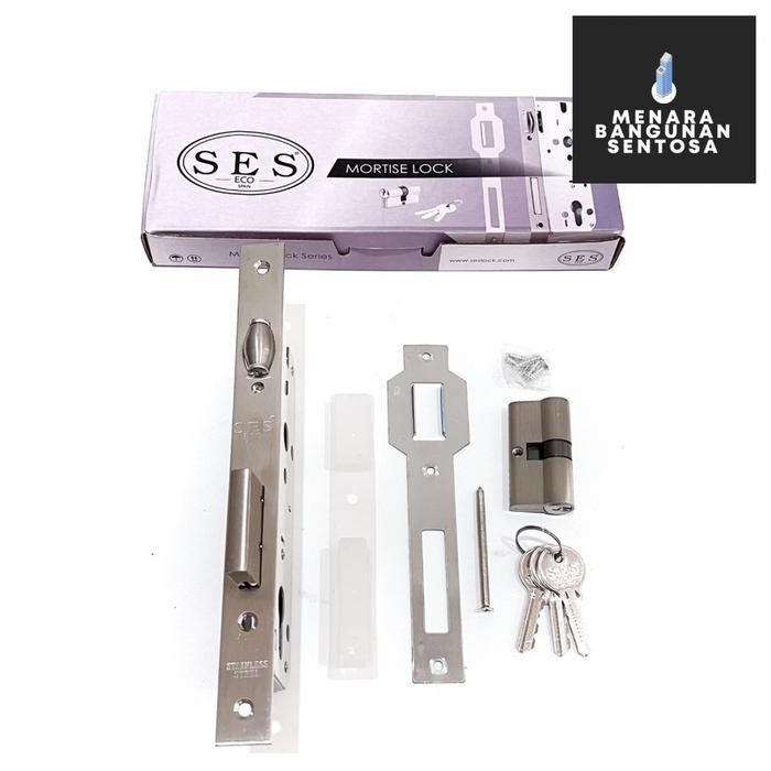 (Seri Eco) Body Pelor Ses Stainless Steel 2036 40Mm - Kunci Pintu Roller Double Ganda Kupu Dua Origi