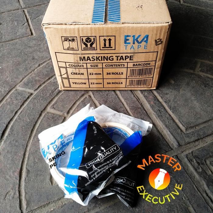 

Eka Paper Tape 22 Mm X 20 Y / Masking / Solasi / Lakban Kertas 1 Inch Original Dan Terpercaya