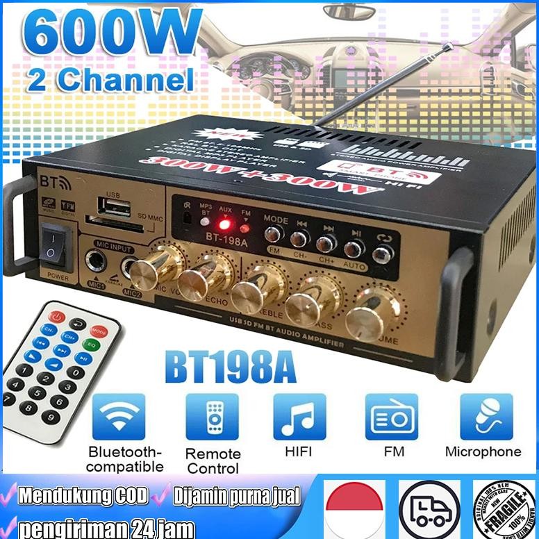 Power Amplifier Bluetoth BT198B ECHO Amplifier Karaoke Bluetooth Amplifier Board 220V 12V Power Ampl