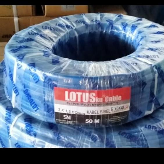 BEBAS ONGKIR - SNI Kabel Pompa Submersible Sibel Satelit Lotus 3x1.5 mm 50 meter