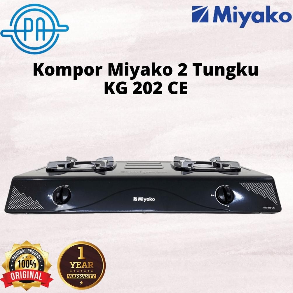 MIYAKO KOMPOR GAS 2 TUNGKU STAINLESS KG-202 CE / KG202CE