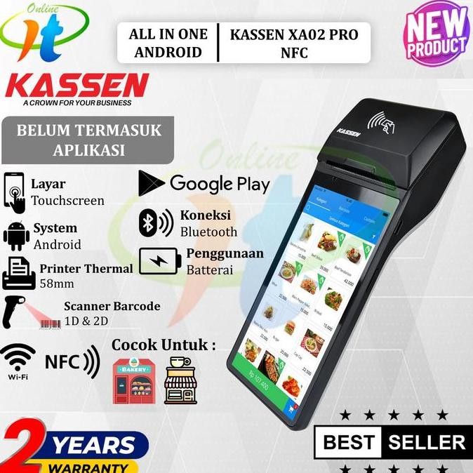 

KASSEN XA02 4G PRO ALL IN ONE POSNDROID XA-02 PRINTER SCANNER KASIR