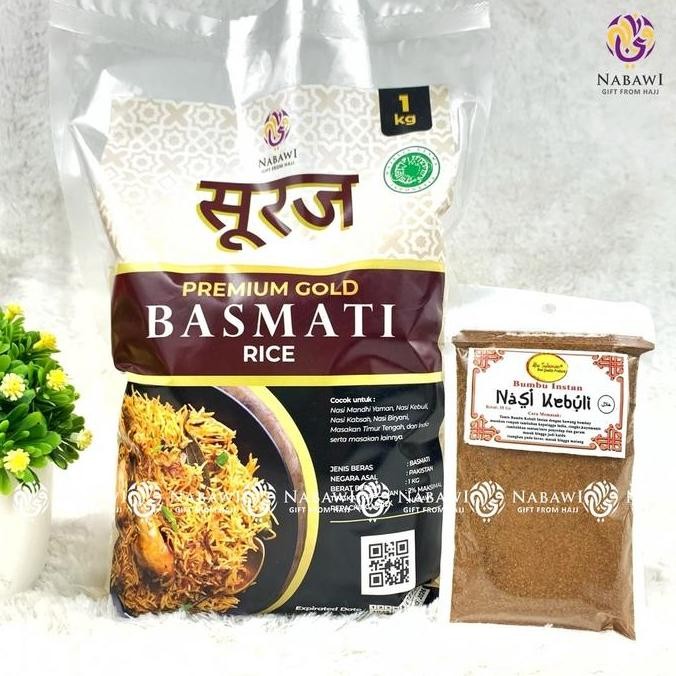 

,,,,,,,] Beras Basmati 1 Kg Bundle Bumbu Instan Khas Masakan Timur Tengah Nasi Biryani Kebuli Kabsa Rice