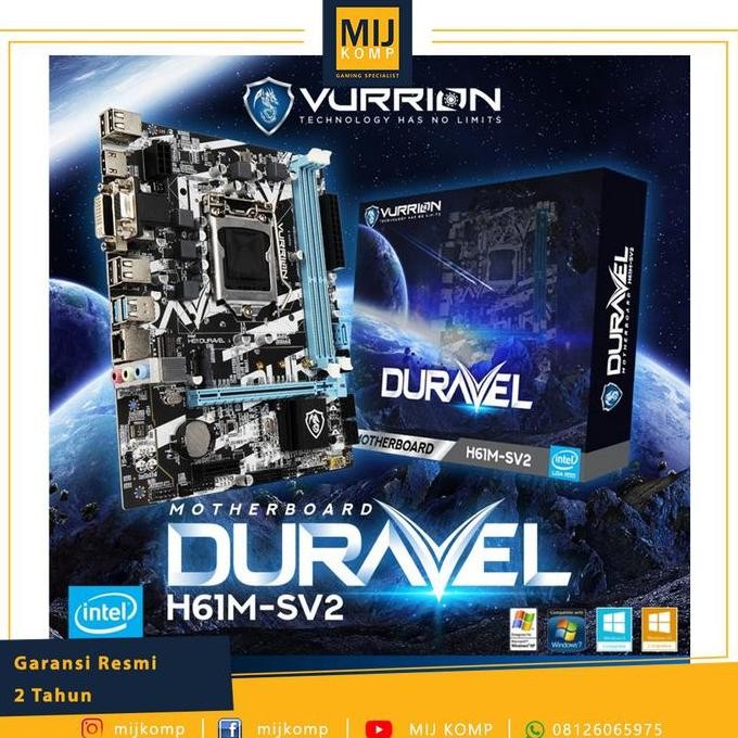TERMURAH - MB MOTHERBOARD VURRION DURAVEL H61M-SV2