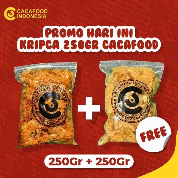 

[BUY 1 GET 1] KRIPCA PEDAS 250 GR + KRIPCA ASIN 250 GR ( FREE) CACAFOOD Keripik Snacks Cemilan Kripik keripikkaca