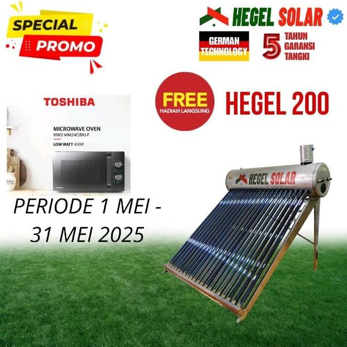 Hegel Solar Water Heater - Water Heater 200 Liter (Indirect System) Stainless Steel 304 - Pemanas Ai