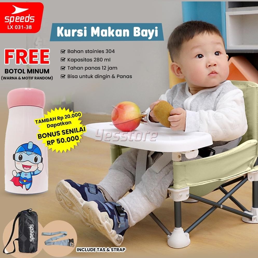 Speeds Kursi Makan Bayi Balita Lipat Portabel Baby Chair Booster High Chair Kursi Bayi 031-38