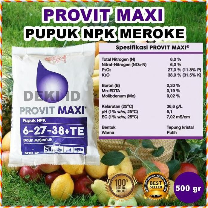 

Terlaris Provit Maxi Meroke 500 Gr Pupuk Provitmaxi Npk Generatif Pembuahan Kemasan Pabrik Tanaman Anggur Buah Bunga Daun Hias