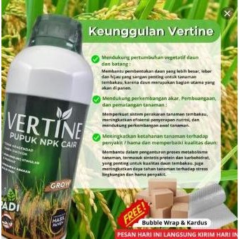 

Terlaris Vertine Padi (1 Dus) Kemasan 1 Liter Isi 15 Memperbanyak Tunas Dan Merangsang Pertumbuhan