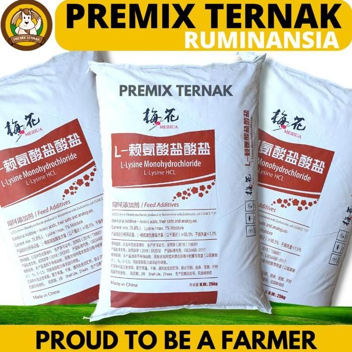 Terlaris Lysine 25Kg Meihua - Lisin Lysin Lisine Leusin Suplemen Vitamin Kucing Anjing Udang Ikan Sa