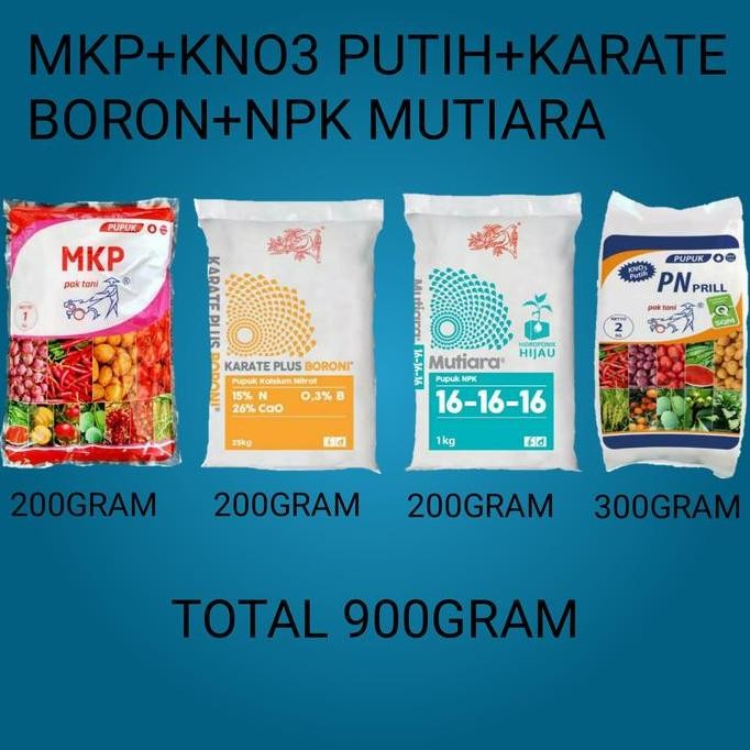 

Terlaris Kno3 Putih + Mkp Pak Tani + Karate Boron + Npk Mutiara Paket Pupuk An