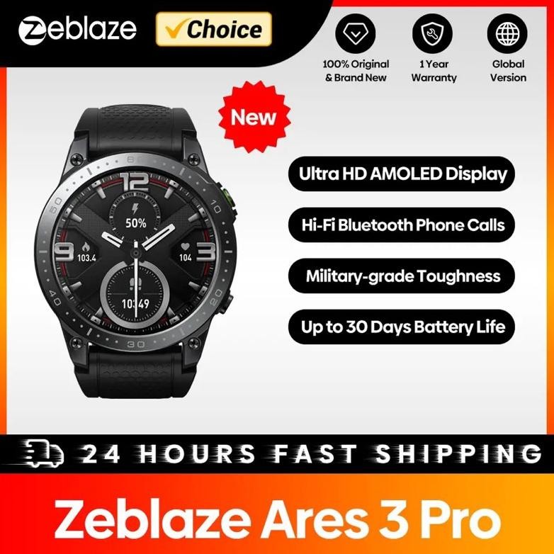 NAMPOL ULTRA HD Amoled Display Zeblaze ares 3 Pro Original Smartwatch Waterproof IP68 Spo2 bluetooth