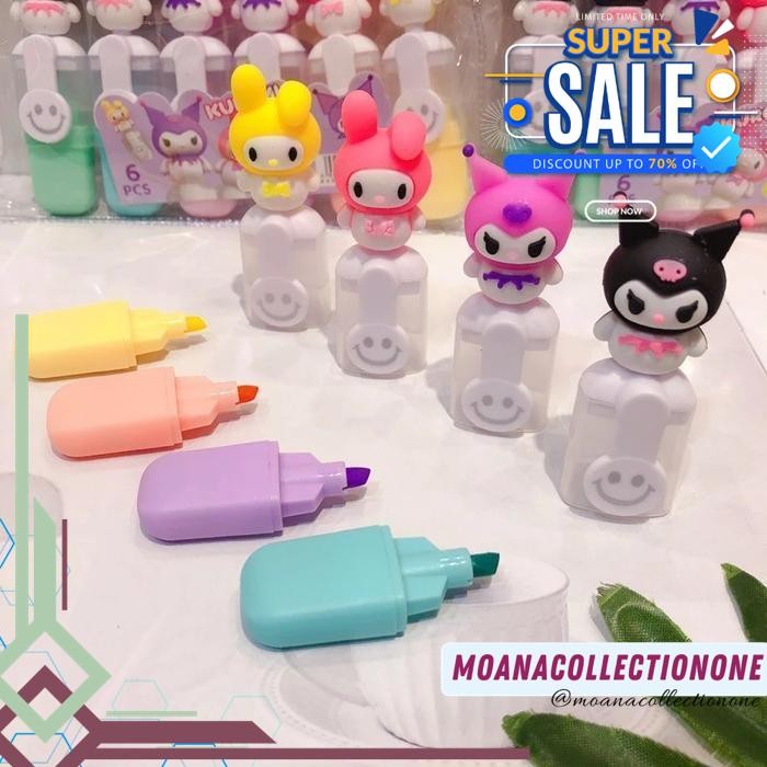 

1 SET ISI 6 PCS STABILO SANRIO HIGHLIGHTER/ STABILO PASTEL COLOR CUTE PENA KUALITAS PRODUK TERBAIK