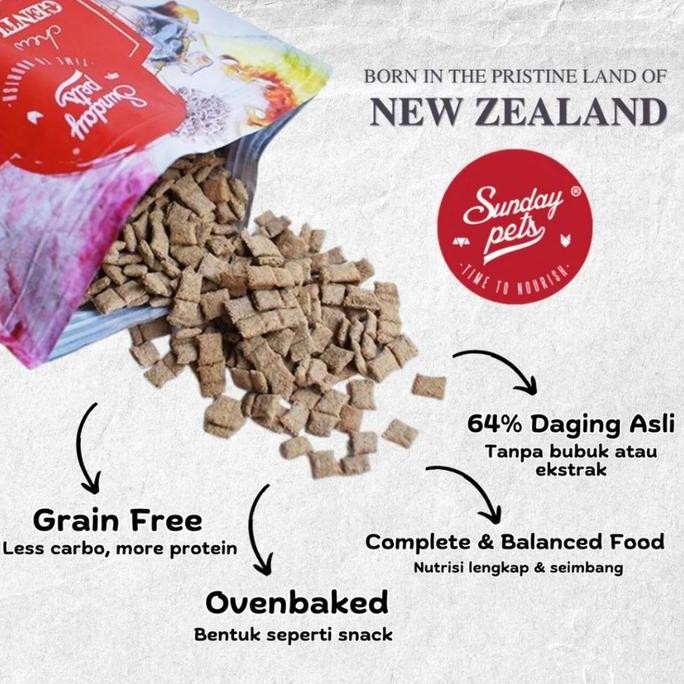 Sunday Pets Gentle Bake Puppy Adult Dog Food 1,3KG Makanan Anjing Ovenbaked Sehat Organik