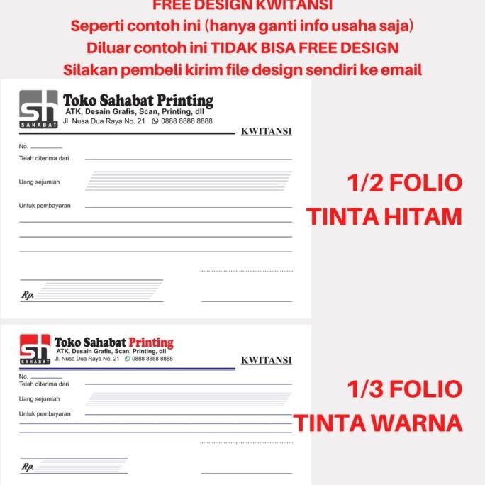 

Promo Paket Nota 1 Buku Isi 100 Lembar Custom 1 2 3 Rangkap / Ply Bon Surat Kwintansi Surat Jalan Invoice Formulir Slip Gaji Form Toko Usaha