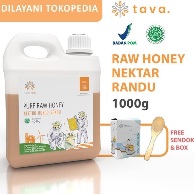 

Madu Murni Tava Nektar Randu 1kg 100% Pure Raw Honey Asli Alami
