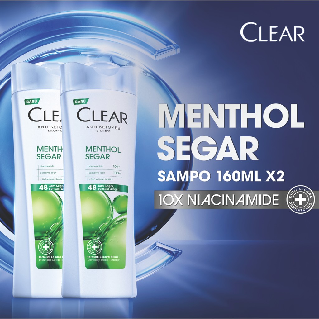 Clear Shampo Ice Cool Menthol 160ML - TwinPack