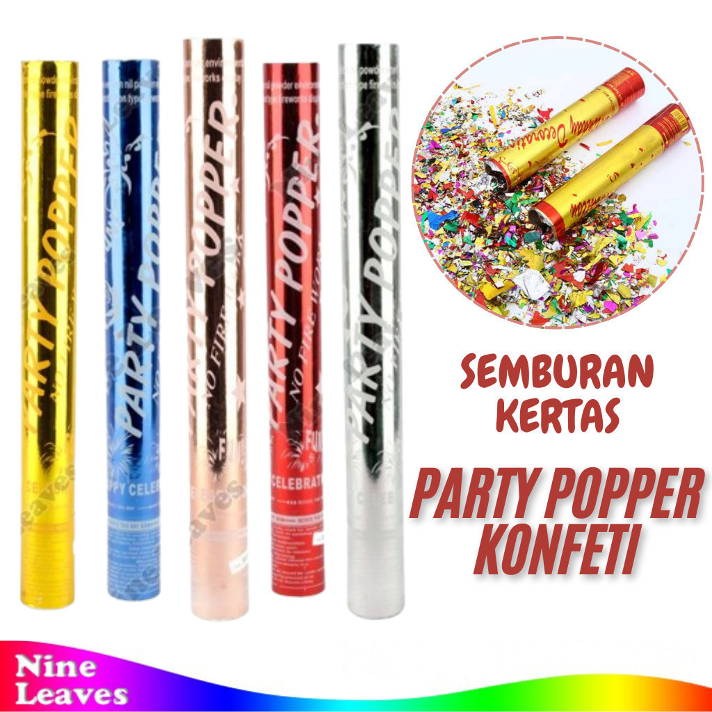 Konfeti Party Popper Tabung Pesta Confetti Semburan Kertas Ulang Tahun [WARNA RANDOM]