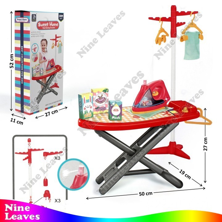 Mainan Meja Setrika + Setrika B/O + Tiang Gantungan Baju Sweet Home