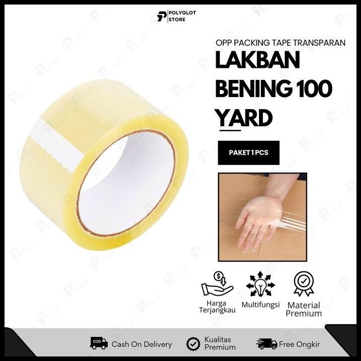 

Lakban Bening 45mm x 70 Meter OPP Packing Tape 2" Inci 100 Yard