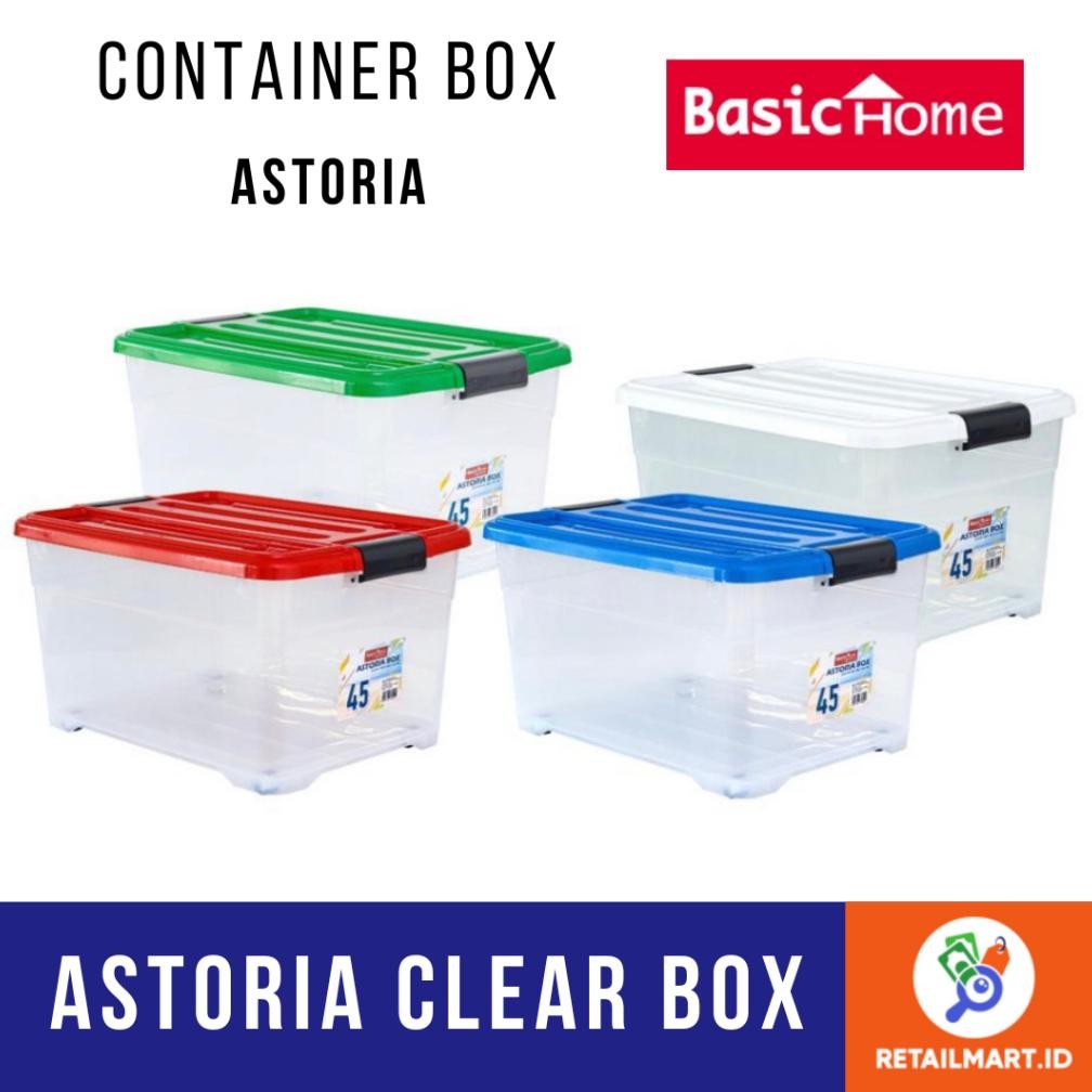 IK LION STAR BASIC HOME: ASTORIA CONTAINER BOX PLASTIK  30, 45, 55, 75, 85 LITER (WARNA PUTIH)