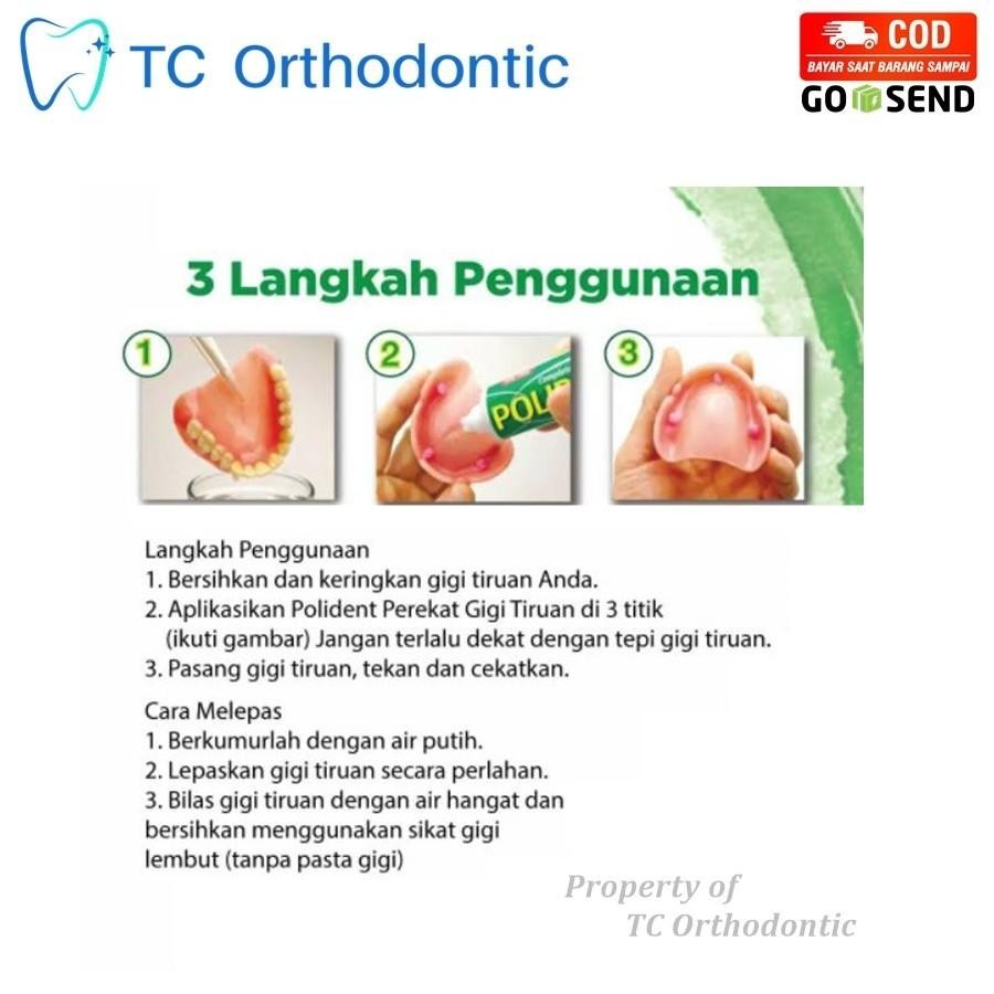 Polident Flavour Free Kemasan Mini 8.5 Gr Lem Gigi Palsu Polident Lem Gigi Tiruan