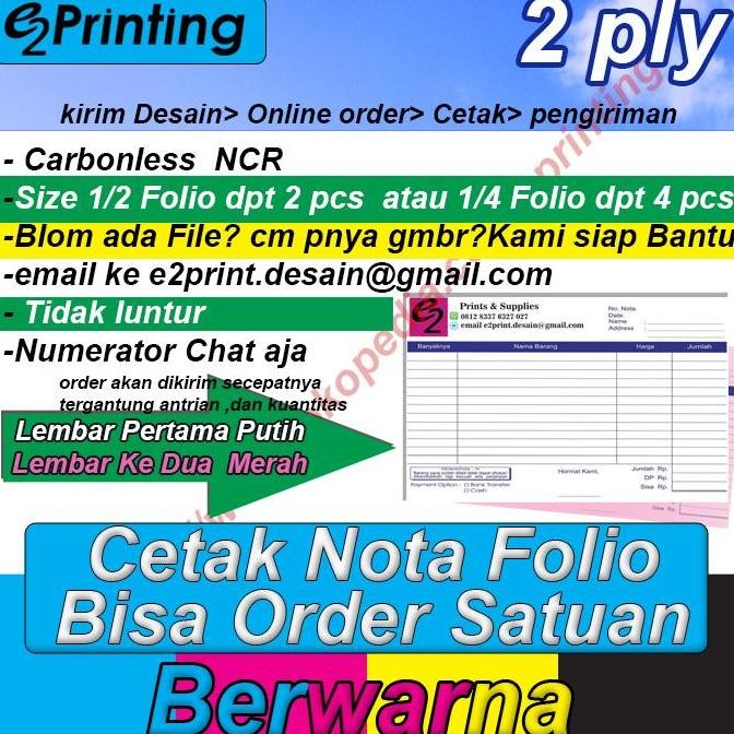 

produk baru!! cetak nota bon 2ply / rim