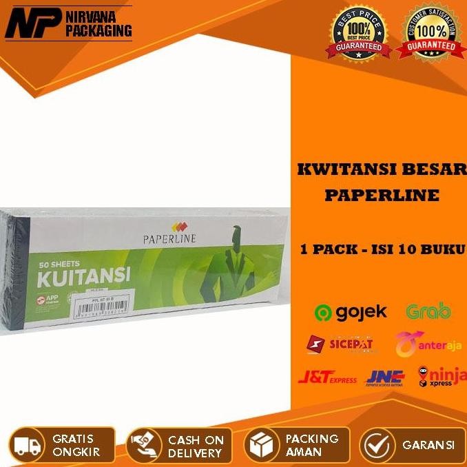 

produk baru!! buku kwitansi kuitansi besar paperline 1 pack isi 10 buku merah