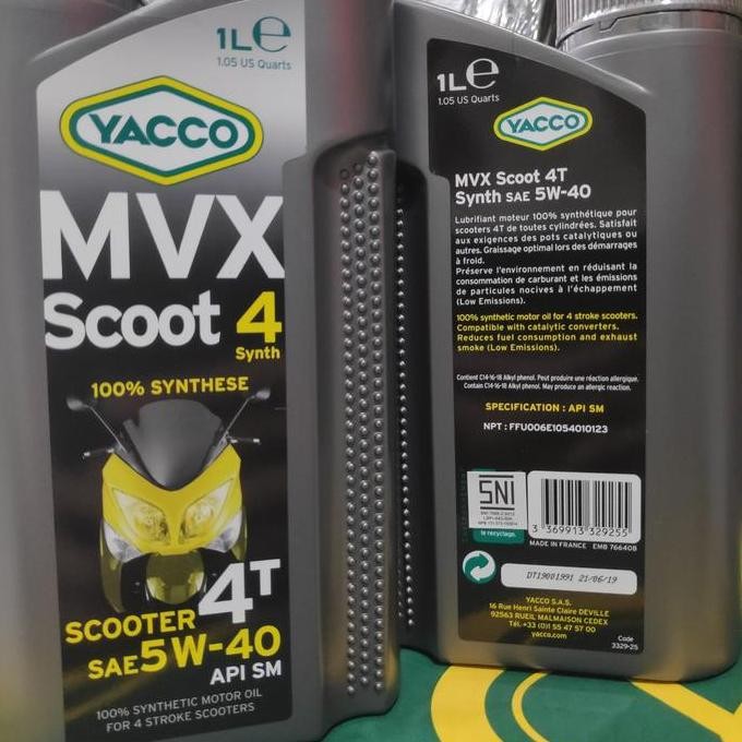 Oli Motor Matic | Yacco Mvx Scoot 4 5W-40 Synthetic Promo