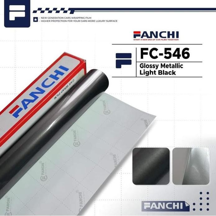 

ready ROLL Sticker Fanchi FC546 Candy Glossy Mettalic Light Black 50cm ROLL