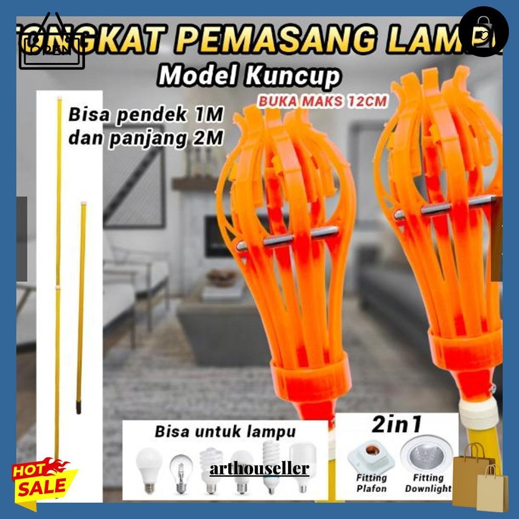 Tongkat Pengganti Lampu / Stik Lampu Bahan Besi Led, Lhe, Spiral Serbaguna Panjang 2M /Aluminium 3Me