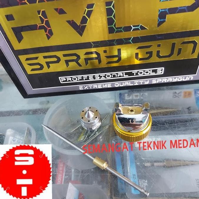 TERMURAH - 1,2mm SPAREPART NOZZLE SET SPRAY GUN ANGIN HVLP H-2008 H2008 1,2 1.2mm