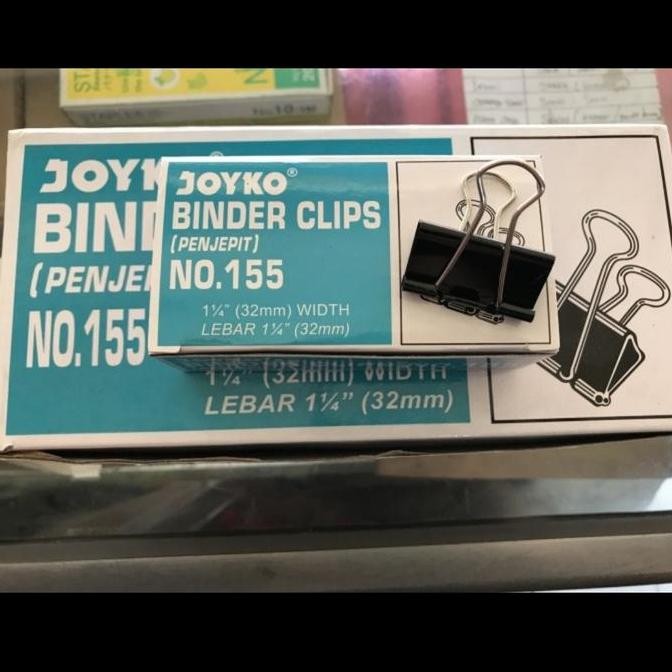

ready BINDER CLIP NO 155 MEREK JOYKO HARGA SATU GROSS ISI 12 KOTAK