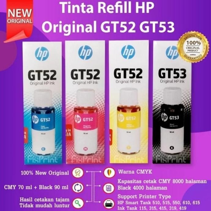promo 1 SET Tinta Printer HP ORIGINAL GT53 GT52 Ink tank 315 415