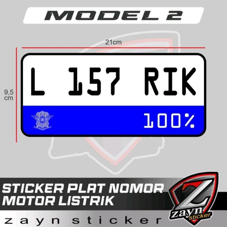 Ready Sticker Stiker Plat Nomor Motor Listrik Electric Uwinfly Vespa Scooter Dll 2