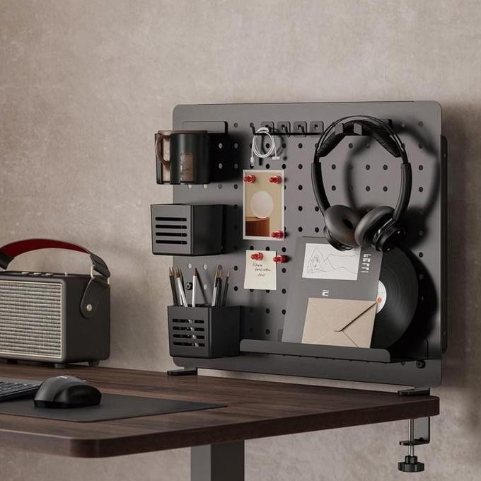 

TERMURAH - Pegboard Desk Mounted Papan Organizer Jepit Meja