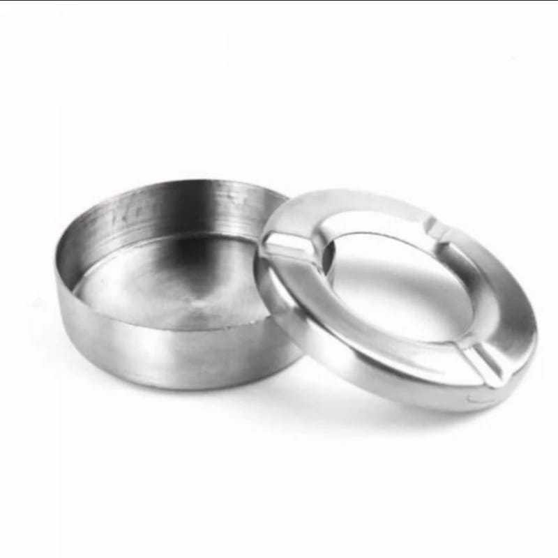 Asbak + Tutup Stainless Steel / Asbak Donat Asbak Bulat Stainless