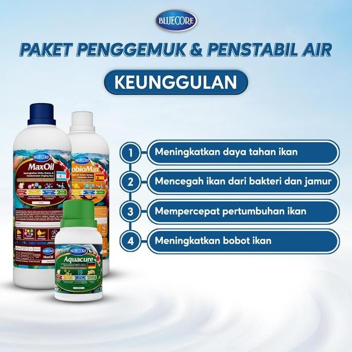 Bluecore Paket Vitamin Ikan, Bakteri Starter dan Obat ikan - Cocok Untuk semua jenis ikan (Ikan Lele