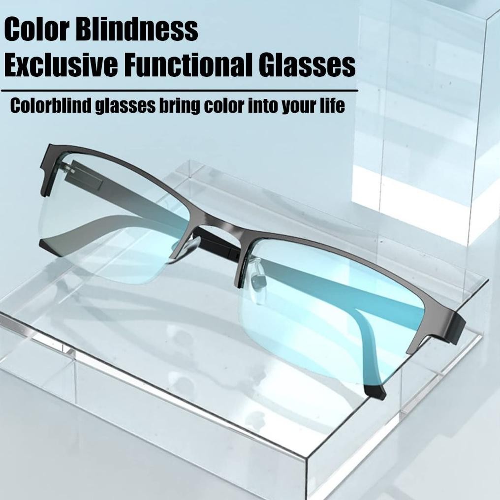 Premium 1 Set Kaca Mata Buta Warna Parsial Merah Hijau Dengan Kartu Tes Buta Warna Anti Bluelight Hi