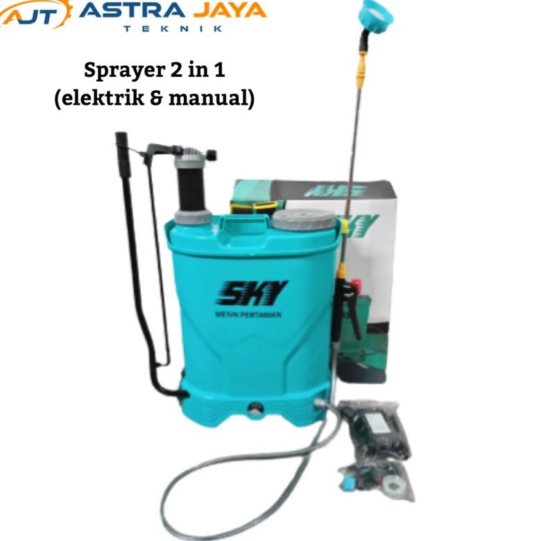 Sprayer Elektrik 2in1 16 liter Elektrik & Manual - Baterai Cas Alat Semprot Hama Tanaman Disinfektan