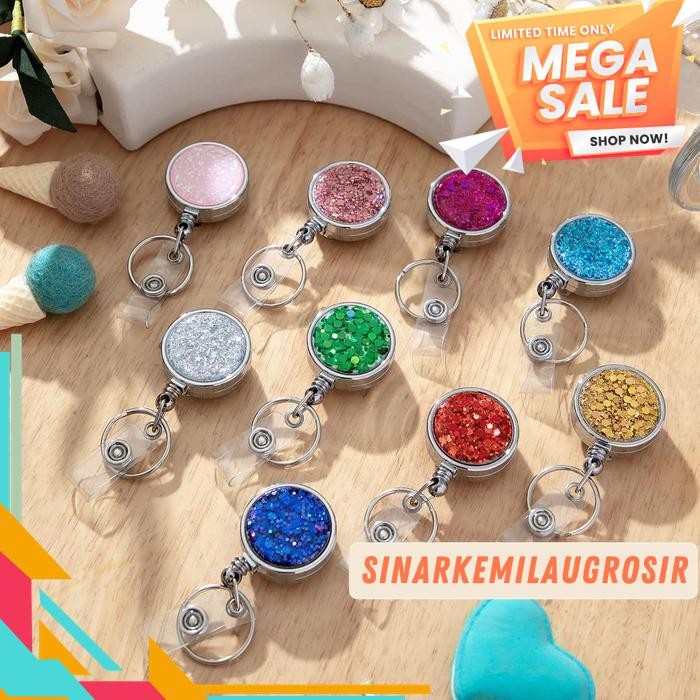 

RETRACTABLE BADGE REELS GANTUNGAN KUNCI RETRACTABLE TELESCOPIC KEYCHAIN FLEXIBLE YOYO TARIK NAME TAG ID CARD HOLDER PINTU WITH KEY RING BELT CLIP GLITTERY DESIGN BADGE HOLDER KLIP GULUNGAN LENCANA ID CARDS OFFICE STAFF FASHION BERLIAN HIGHT QUALITY !!