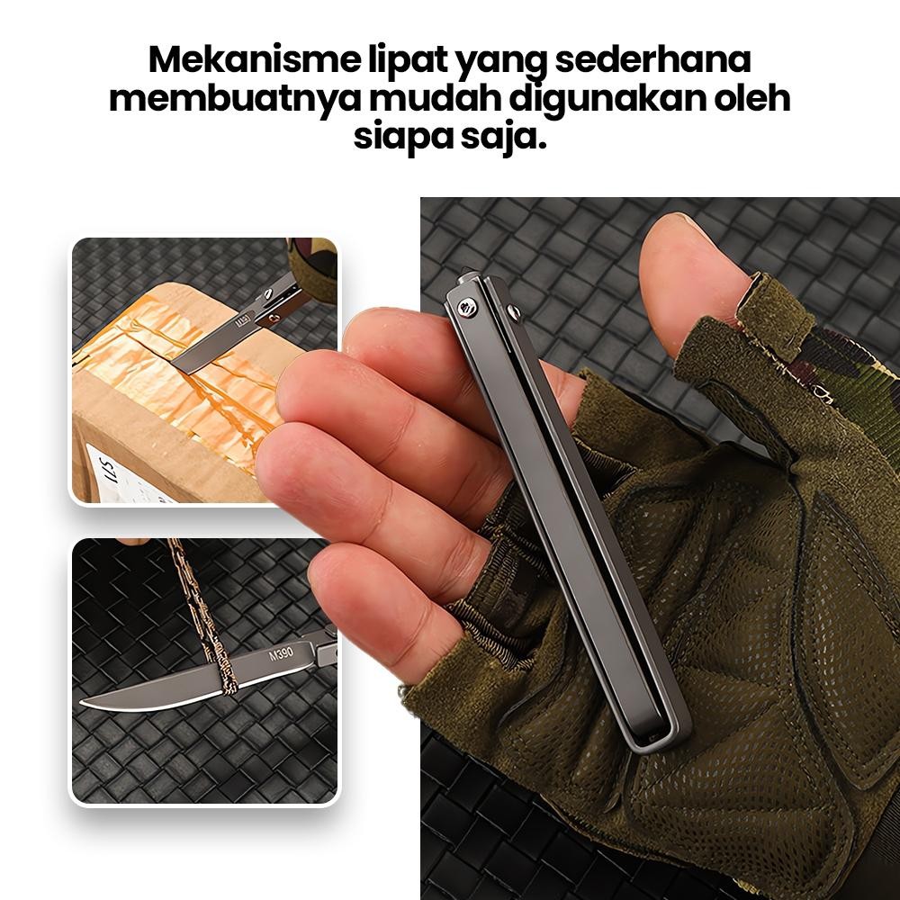 Pisau Lipat Pisau Buah Portabel Pisau Bertahan Hidup Luar Ruangan Tajam Kekerasan Tinggi Pisau Berke