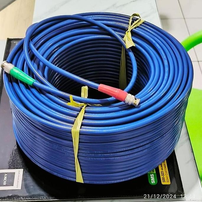 100 Mtr Nrn Pro Biru Kabel Video Sdi Rg59 + Bnc 75Ohm New Stok