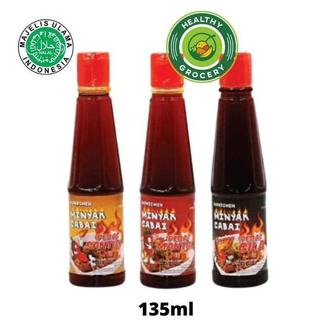 

$+$+$+$+] Javasuperfood Minyak Cabai Santuy / Pedas Mantul / Pedas Gila 135ml