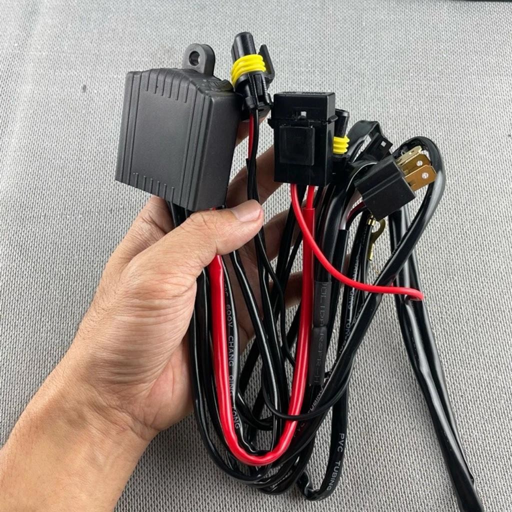 Kabel Relay Super Lampu H4 Set Hid Projector Biled Projie Led Motor Mobil H4 2 Lampu Kabel Relay Set